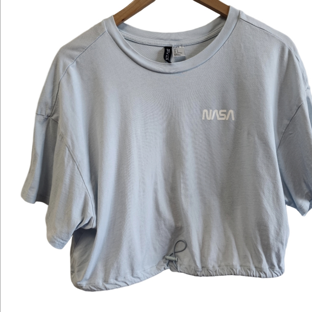 Nasa Crop Top Pull Cord Waist Top